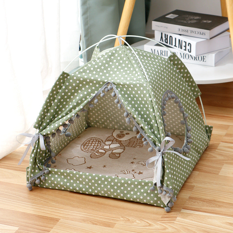 Cat Tent House – Enclosed Breathable Pet Bed for Cats & Small Dogs
