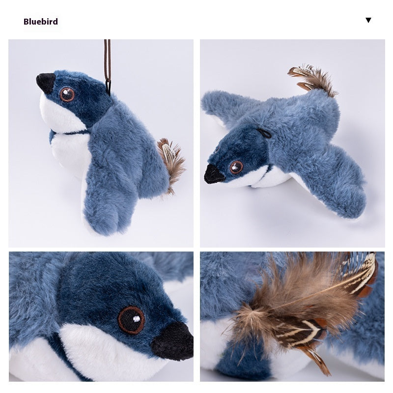 Realistic Plush Bird Cat Toy – Sound-Activated Electronic Teaser for Indoor Cats