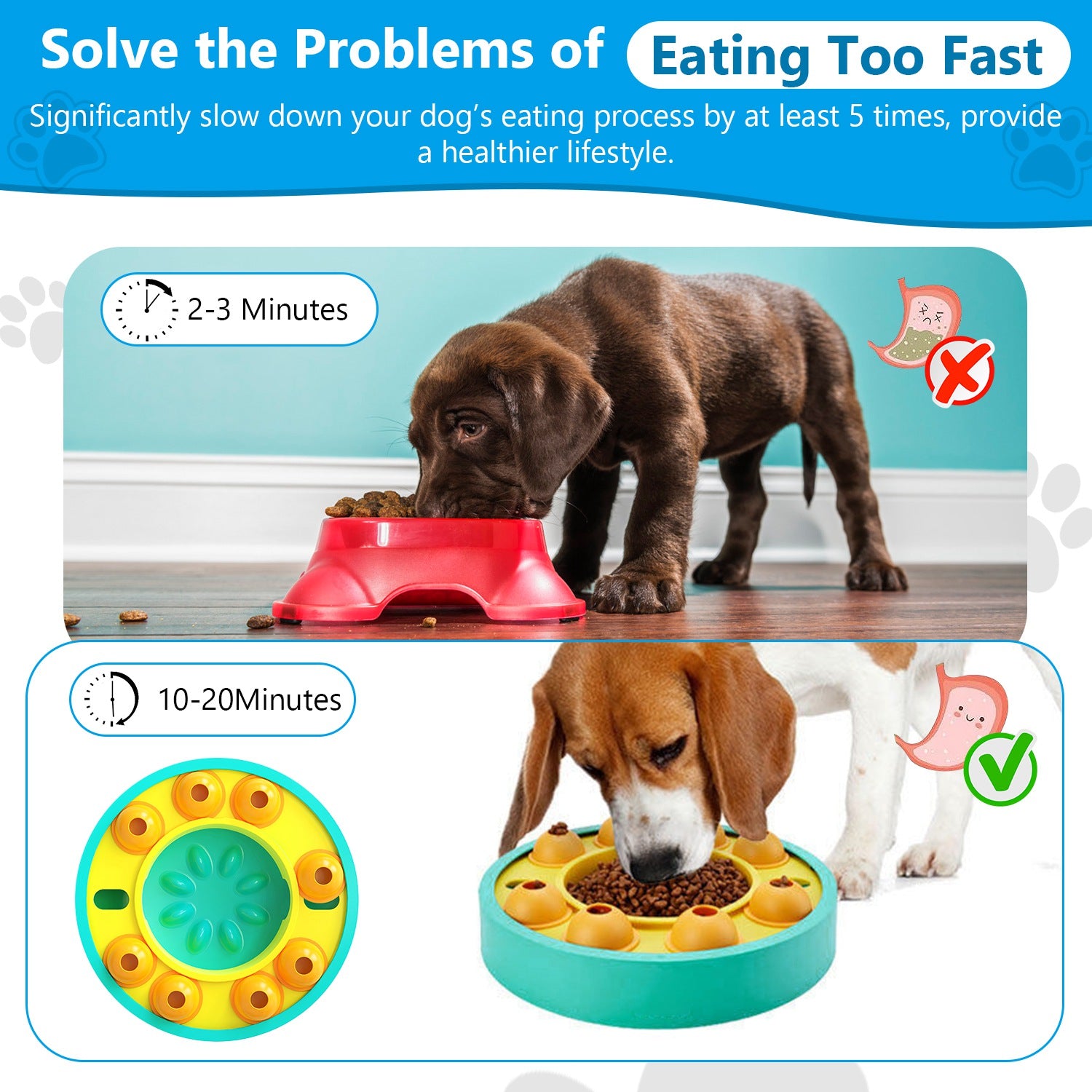 Dog Puzzle Slow Feeder Bowl – IQ Training & Mental Enrichment Toy for Dogs & Cats