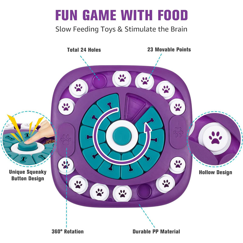 24-Hole Dog Puzzle Enrichment Toy – Interactive Treat Maze for Small, Medium & Large Dogs