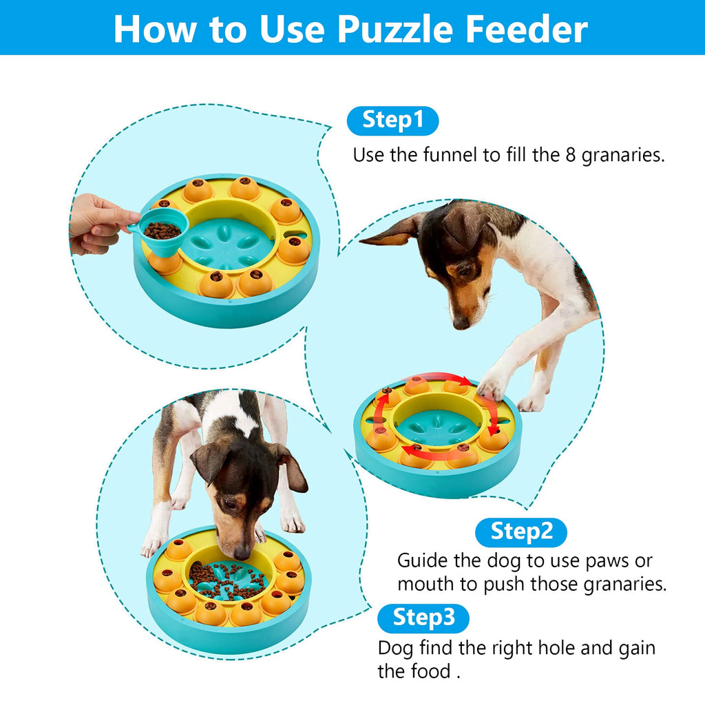Dog Puzzle Slow Feeder Bowl – IQ Training & Mental Enrichment Toy for Dogs & Cats