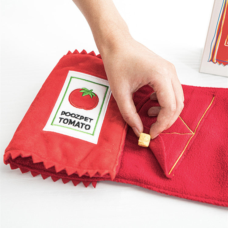 Tomato Can Dog Snuffle Toy – Nosework Slow Feeder & Hide-and-Seek Enrichment Toy